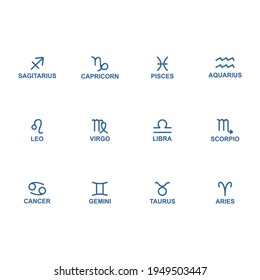 zodiac icon set vector sign symbol