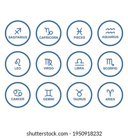 Zodiac icon set vector sign symbol
