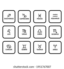 Zodiac icon set vector sign symbol
