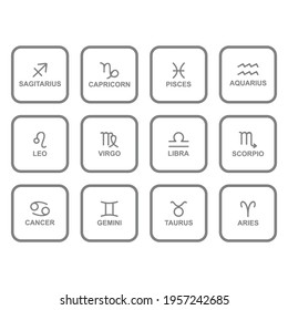zodiac icon set vector sign symbol