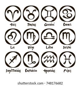 Zodiac icon set vector sign