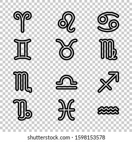 zodiac icon sign symbol isolated on transparent background
