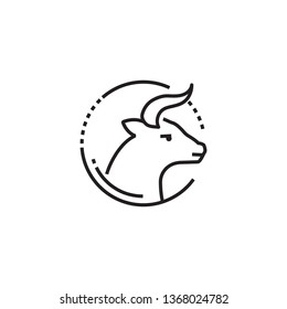 Zodiac icon. Taurus zodiac icon.  Astrology sign. Second zodiac icon.