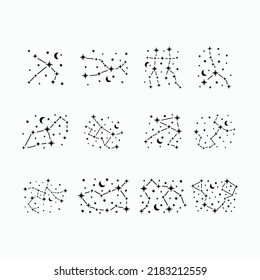 zodiac icon, universe vector, macrocosm illustration