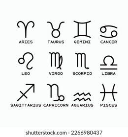 zodiac icon, universe vector, macrocosm illustration