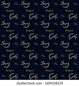 Zodiac icons astrological pattern with hand drawn speckles. Horoscope symbols colourful texture.