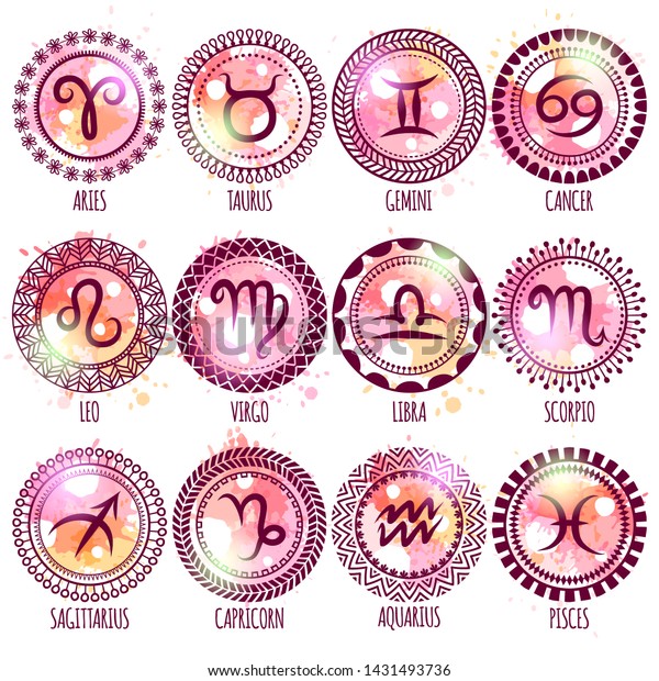 Zodiac Icons Freehand Drawing Can Be Stock Vector (Royalty Free ...