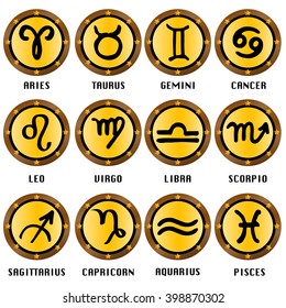 Zodiac icons Freehand drawing vector isolated on  white background illustration
