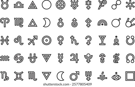 Zodiac icons High-Quality Vector Icons Collection with Editable Stroke. Ideal for Professional and Creative Projects.