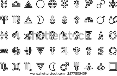 Zodiac icons High-Quality Vector Icons Collection with Editable Stroke. Ideal for Professional and Creative Projects.