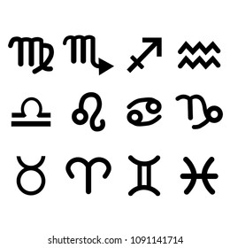 Zodiac icons set vector 