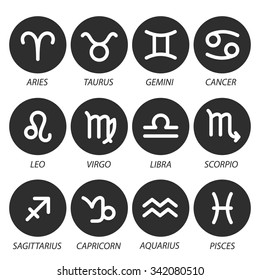 Zodiac icons set. Vector illustration