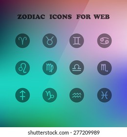 Zodiac icons for your design eps 10, vector elegant illustration