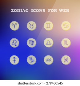 Zodiac icons for your design eps 10, vector elegant illustration