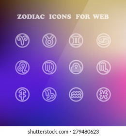 Zodiac icons for your design eps 10, vector elegant illustration