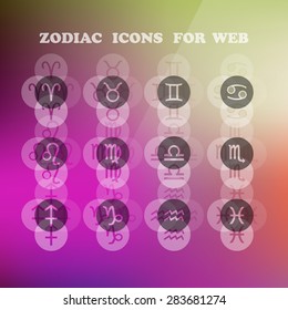 Zodiac icons for your design eps 10, vector elegant illustration