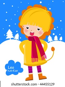 Zodiac- illustration of a girl- leo