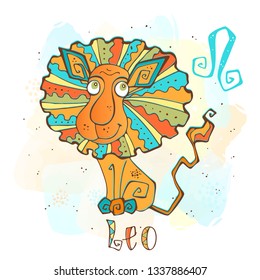 Zodiac for kids. The Sign Leo. Vector.