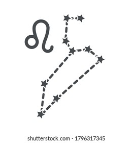 zodiac leo constellation astrological line style icon vector illustration