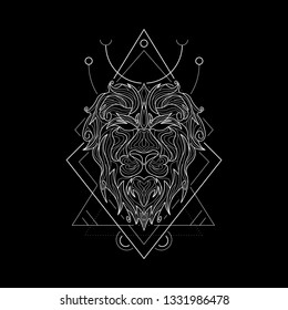 Zodiac Leo geometric Style for merchandise or apparel design