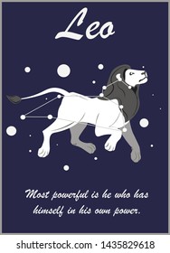 Zodiac Leo vector illustration constellation 