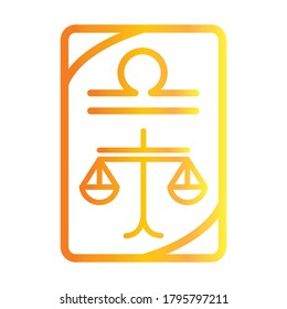 zodiac libra esoteric tarot prediction card gradient style icon vector illustration