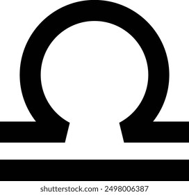 Zodiac, Libra flat black vector icon.