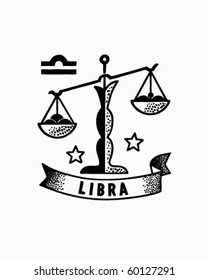 Zodiac - Libra - Retro Clip Art