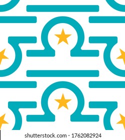 Zodiac, Libra sign made as a vector pattern. Horoscope.