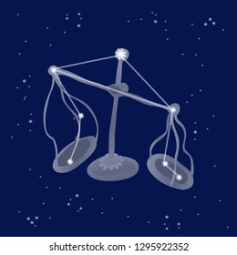 Zodiac libra sign  star with constellations 
 horoscope design , vecter  illustration.