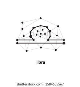 Zodiac libra signs isolated on white background. Star signs for astrology horoscope. Zodiac line stylized symbols. Astrological calendar collection, horoscope constellation vector illustration