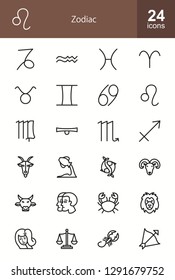 Zodiac Line Icons