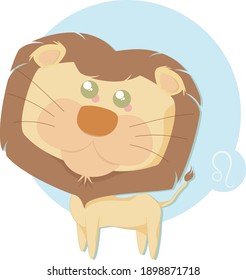Zodiac lion Leo  characters, astrology illustration, Sign of the zodiac Leo