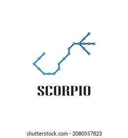 Zodiac Logo design with Scorpio Pattern. Vector Illustration