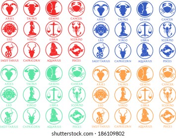 Zodiac Multicolored Vector