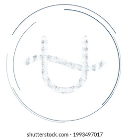 The zodiac ophiuchus symbol filled with dark blue dots. Pointillism style. Vector illustration on white background