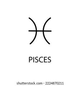 Zodiac Pisces Sign in linear style isolated. Pisces zodiac symbol in minimal style. vector illustration 