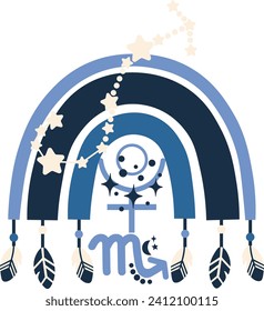 Zodiac Rainbow. Constellation. Zodiac sign. Vector 