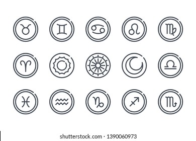 Crescent moon line icon, outline vector sign, linear style pictogram  isolated on white. Astrology symbol, logo illustration. Editable stroke.  Stock Vector