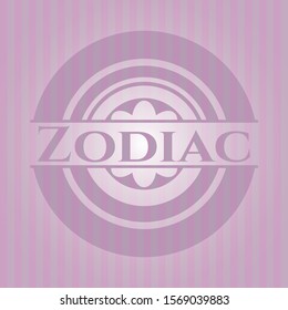 Zodiac retro pink emblem. Vector Illustration. Detailed.