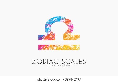 Zodiac scales logo. Scales symbol design. Creative logo