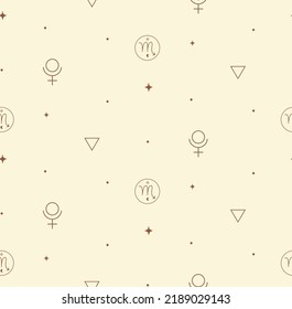 Zodiac Scorpio Background Seamless Pattern. Mystic Spiritual Astrology Signs