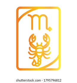 zodiac scorpio esoteric tarot prediction card gradient style icon vector illustration