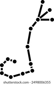 Zodiac, Scorpio flat black vector icon.