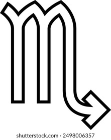 Zodiac, Scorpio flat black vector icon.