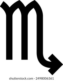 Zodiac, Scorpio flat black vector icon.