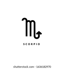 Zodiac scorpio line sign. Astrology icon isolated on white background, outline symbol astrological horoscope. Vector illustration of scorpio zodiac design editable stroke