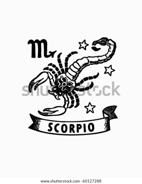Zodiac Scorpio Retro Clip Art Stock Vector (Royalty Free) 60127288