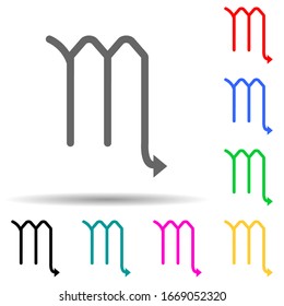zodiac scorpion mars multi color style icon. Simple thin line, outline vector of web icons for ui and ux, website or mobile application