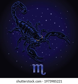 Zodiac Scorpion vector art design